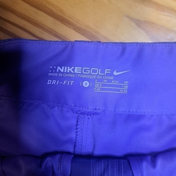 Nike Golf Dry Fit Purple Plaid Mini Skort Tour Performance sz 2 Stretch Plaid - Picture 2 of 2